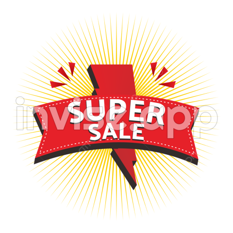 Super Sale Ribbon Banner Icon, Super Sale Tag, Ribbon Red, Advertising - Super Sale Logo