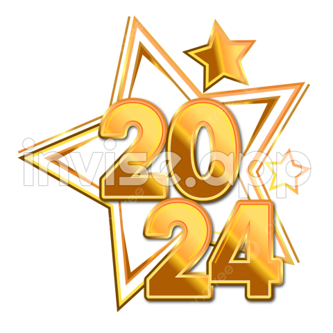 2024 Golden Star Logo Vector, 2024, 2024 New Year, Golden And - Promo 2024 Logo