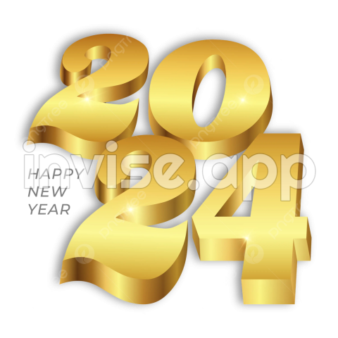 2024 Logo 3D Luxury Golden Creative Design Concept Vector, New Year - Promo 2024 Logo