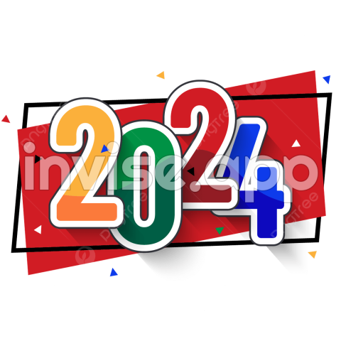 Colorful 2024 Year, Coloroful, 2024, Year And Vector With - Prom 2024 Graphic