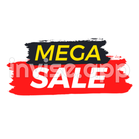 Mega Promo Banner - Mega Sale Banner Design Vector, Mega Sale Clip Art, Mega Sale Label