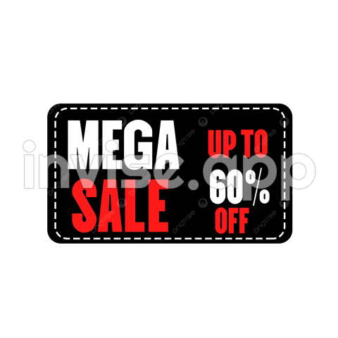 Mega Promo Banner - Mega Sale Discount Label Banner, Mega Sale, Discount, Banner