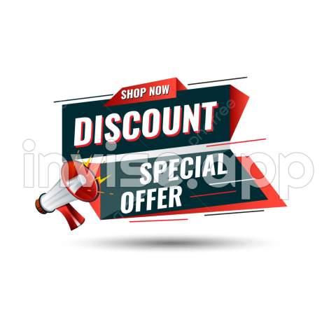 Mega Promo Banner - Discount Banner Shape Special Offer Badge Sale Coupon With Mega Phone