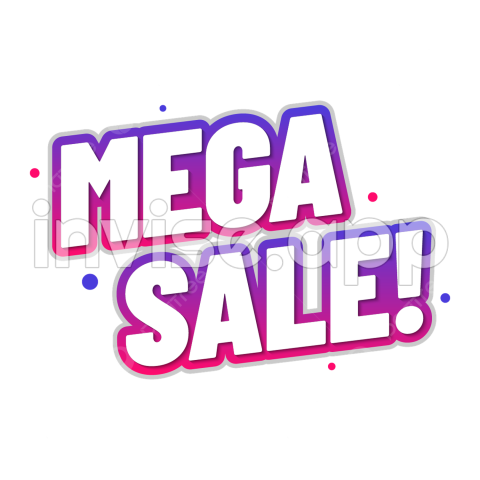 Mega Sale Text Label Promotion Vector, Mega, Sale, Text And Vector - Mega Promotion