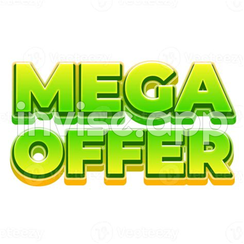 Mega Promotion - Mega Offer 3D Marketing Label Text 11577837