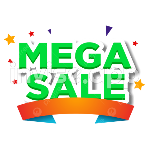 Icono Verde De Contorno De Mega Venta 3D Para Promocion En Redes - Mega Promotion