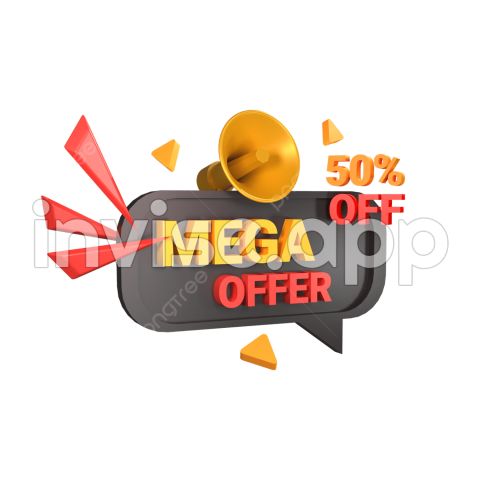 Mega Sale Banner, Sale 3D, Sale Banner, Mega Sale Transparent - Megha Offer