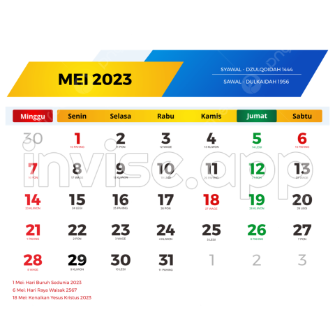 Promo Bulan Mei - Kalender Mei 2023 Lengkap Dengan Tanggal Merah Cuti Bersama Jawa Dan