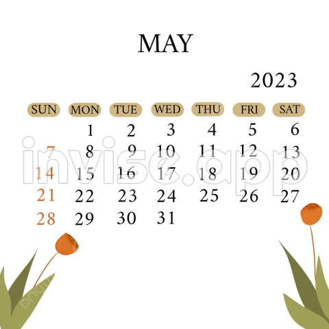 Promo Bulan Mei - Kalender 2023 Transparent, Kalender Bulan Mei 2023 Simpel, Kalender