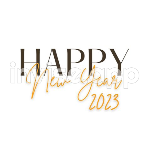 Happy New Year 2023 Golden Script Transparent Stick - New Year Promo