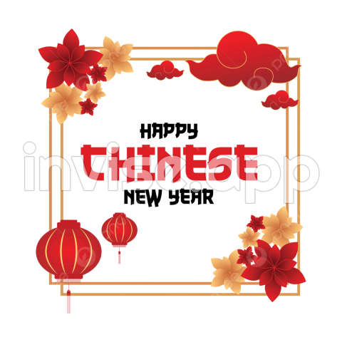 Chinese New Year Vector Art , Chinese New Year Design With Border - Chinese New Year Promotion Templete For Laptop