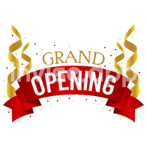 Opening Promo Logo - Grand Opening Red Banner And Text Design Free Download Vector, Grand