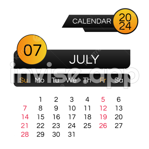 Gambar 2024 Bulan Kalender Juli Hitam Sederhana, Dua Ribu Dua Puluh - Promo Bulan Juli