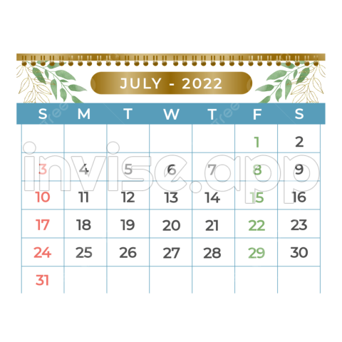 Promo Bulan Juli - Gambar Kalender Yang Dapat Dicetak Emas Dari Jadwal Biasa Pada Bulan