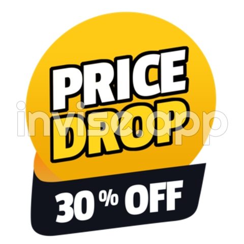 Yellow Price Drop Ad Design For Mega Sale Banner Vector, Business - Promo Price Label