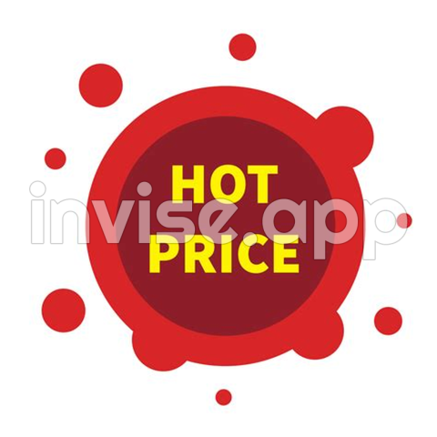 Promotional Price - Sale Round Icon Discount Price Banner Button Without Background