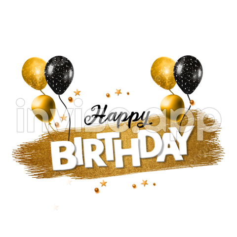 Happy Payday - Happy Birthday Golden Balloon Vector, Happy Birthday, Balloon, Ribbon