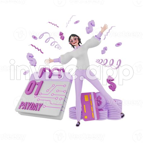 Free 3D Render Pay Day Illustration 18107353 With Transparent - Happy Payday