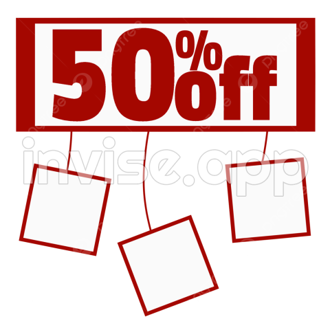 Promotion Pricing - 50 Off Red Text Price Tag For Promotion, Promotion, Tag, Sale