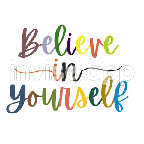 Believe In Yourself Text, Calligraphy Clipart, Typography, Digital Art - Feel Free Quotes