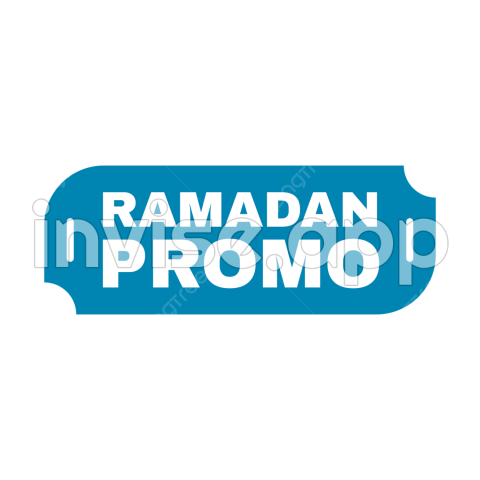 Ramadan Promo Banner In Blue White Rectangle Shape With Line For - Ramadan Promo