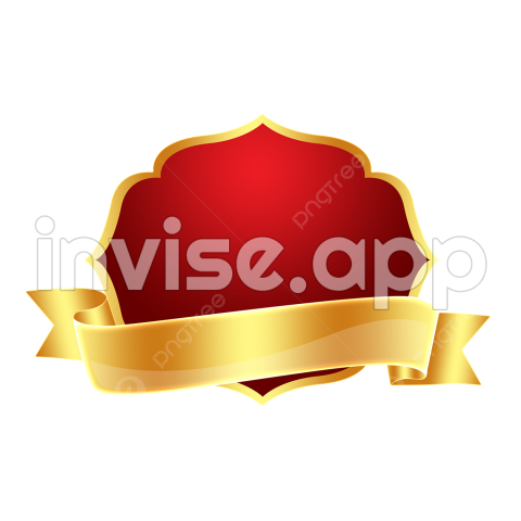 Golden Ribbon Frame Hd Transparent, Golden Ribbon With Red Frame - Ribbon Promo