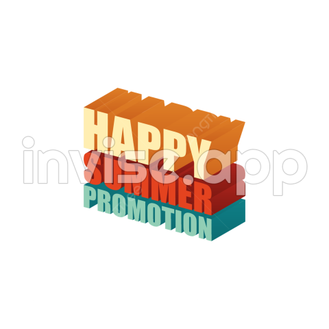 Summer Promotion Vector Hd Images, Letter Happy Summer Promotion 3D - Summer Promotional New Products