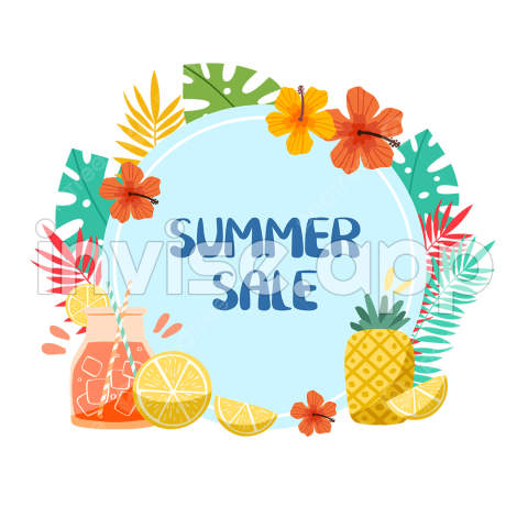 Summer Promotion Hd Transparent, Blue Summer Promotion Plant Border - Its Summer Sale Poster Promotion