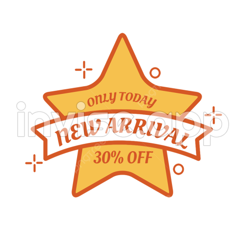 Star Promo Logo - Discount Promotion Image, Geometric Star Promotional Discount Label