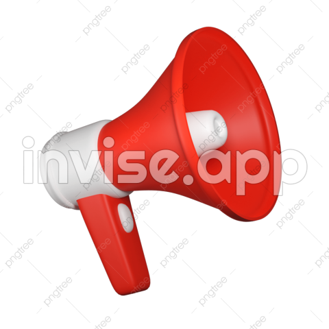 Speaker Promo - 3D Red Portable Megaphone Speaker Announcement And Promotion, Toa, Megafon, Speaker