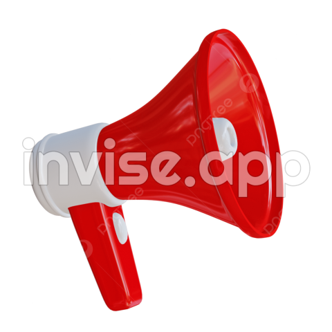 3D Realistic Red Portable Megaphone Speaker Announcement And Promotion Ads, Toa, Megafon - Speaker Promo