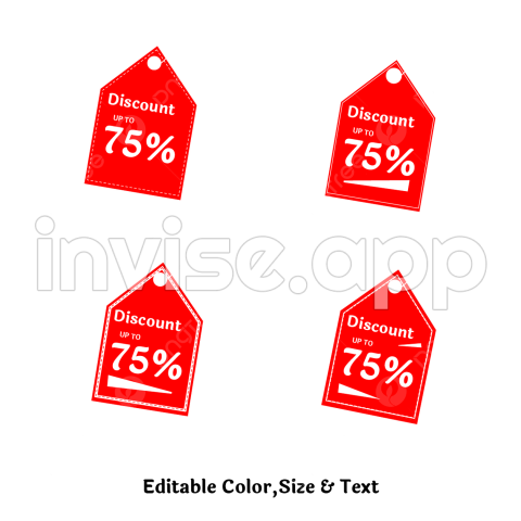 Discount Tag Red Promotion Editable, Discount, Tag, Promo Tag And Vector With - Promo Tag