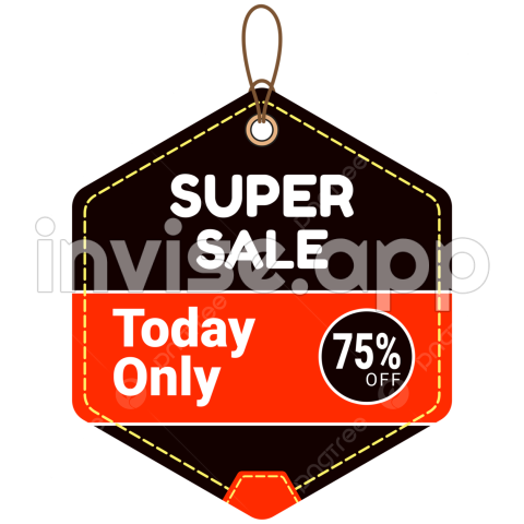 Sale Tag Promo - Discount Tags White Transparent, Super Sale Discount Hang Tag, Hang Tag, Promotion, Discount