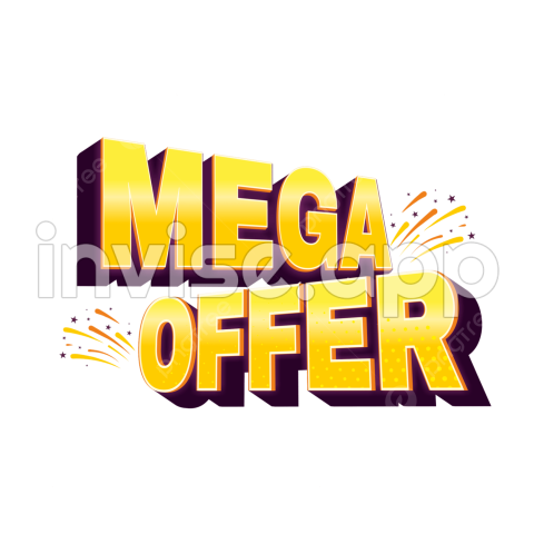 Mega Offer Text For Banner Vector Image, Mega Offer, Offertag, Banner And Vector With - Promotion From The Word Promover E