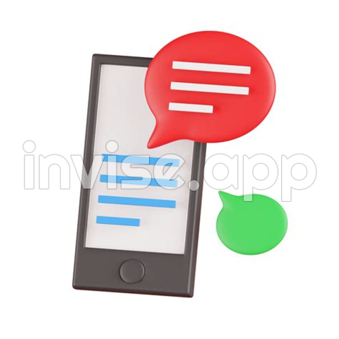 Text Messaging 3D Illustration 13167085 - Parts Of A Business Text Message