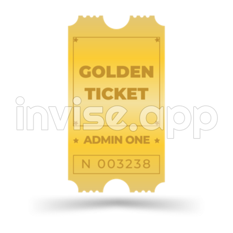 Event Ticket With Promo - Golden Ticket Party Coupon Vector Illustration With A White Background Can Be Used To Print