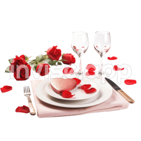 Valentine S Day Romantic Dinner, Cutlery Set, Dinner Set, Table Setting Transparent Image - San Valentin Dinner Decorations