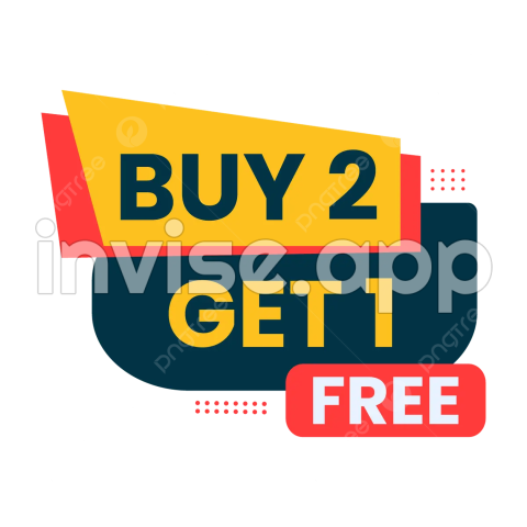 Promo Banner Vector - Buy 2 Get 1 Free Promotional Banner Vector, Buy Two Get One, Transparent Buy 2 Get 1, Buy 2