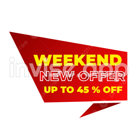 Weekend Offer Vector Hd Images, Weekend New Offer Sticker Design Free Vector And - Poster Weekend Promo