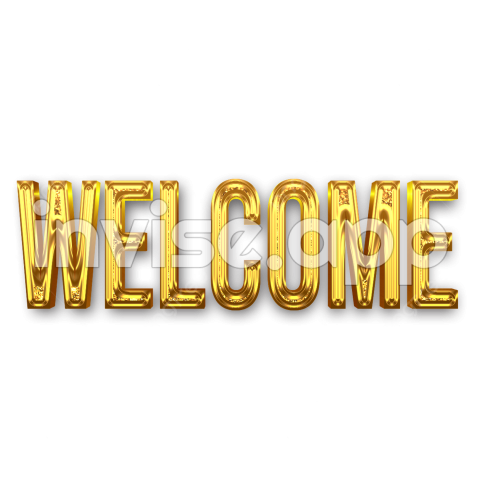 Big Welcome - Welcome 3D Gold Lettering Text Vector, Welcome, Greetings, Welcome 3D Transparent Clipart