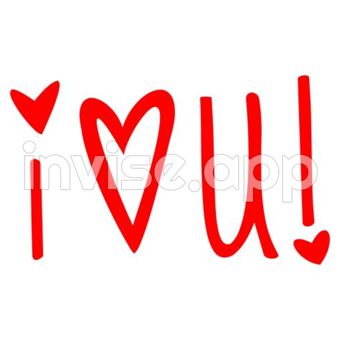 I Love You Lettering Initials On Transparent Background 18251020 - You