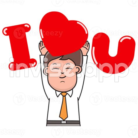 I Love You Cartoon Man Gesture 28548800 - You Cartoon