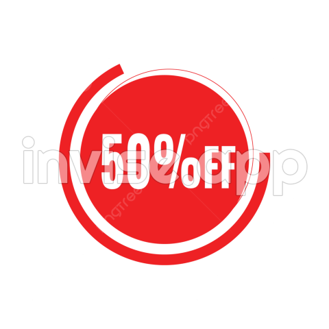 50 Off Discount Tag Vector, 50 Off, Discount Tag, 50 And Vector With Transparent Background - 50% Off Simple