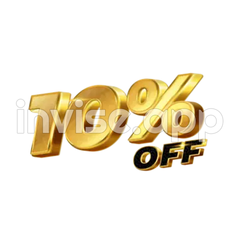 3D 10 Por Ciento De Descuento En El Numero De Texto Dorado Premium Para Promocion De Ventas Y - Promo 10.10