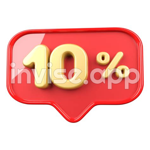 Promo 10.10 - Icon Number 10 Percent 3D 11297742