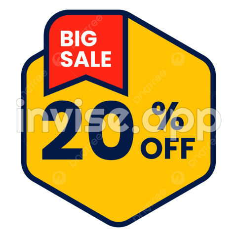 Promo 20 % - Banner De Oferta De Gran Venta De Descuento Rojo Amarillo 20 , 20 Por Ciento De Descuento