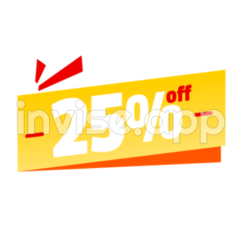 25 Clipart Vector, 25 Discount, 25 Off, Up To 25 Off, Twenty Five Percent Discount Image For - Gift Card Promo