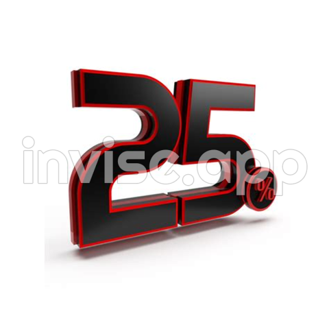 Free 3D Number 25 Percentage Red Black, Sale Discount, Sale Promo 21451443 With Transparent - 2X1 Promo