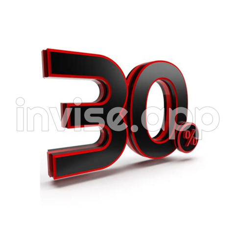 3D Number 30 Percentage Red Black, Sale Discount, Sale Promo 21451495 Png