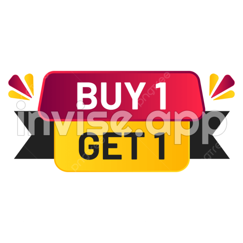 2X1 Promo - Buy 1 Get Banner, Buy One Get 1, Buy 1, Get 1 And Vector With Transparent Background For